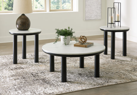 Xandrum Black/White Table from Ashley - Luna Furniture