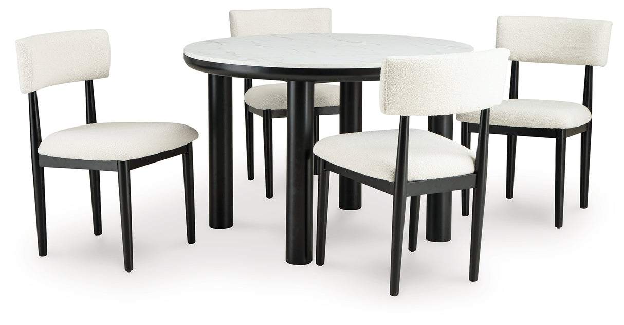 Xandrum Dining Table and 4 Chairs in Black from Ashley - Luna Furniture