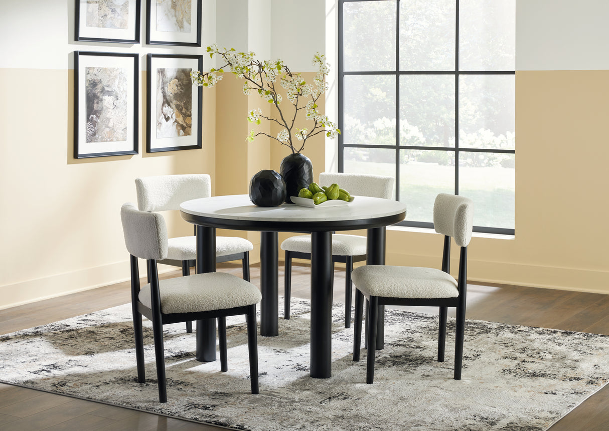 Xandrum Dining Table and 4 Chairs in Black from Ashley - Luna Furniture