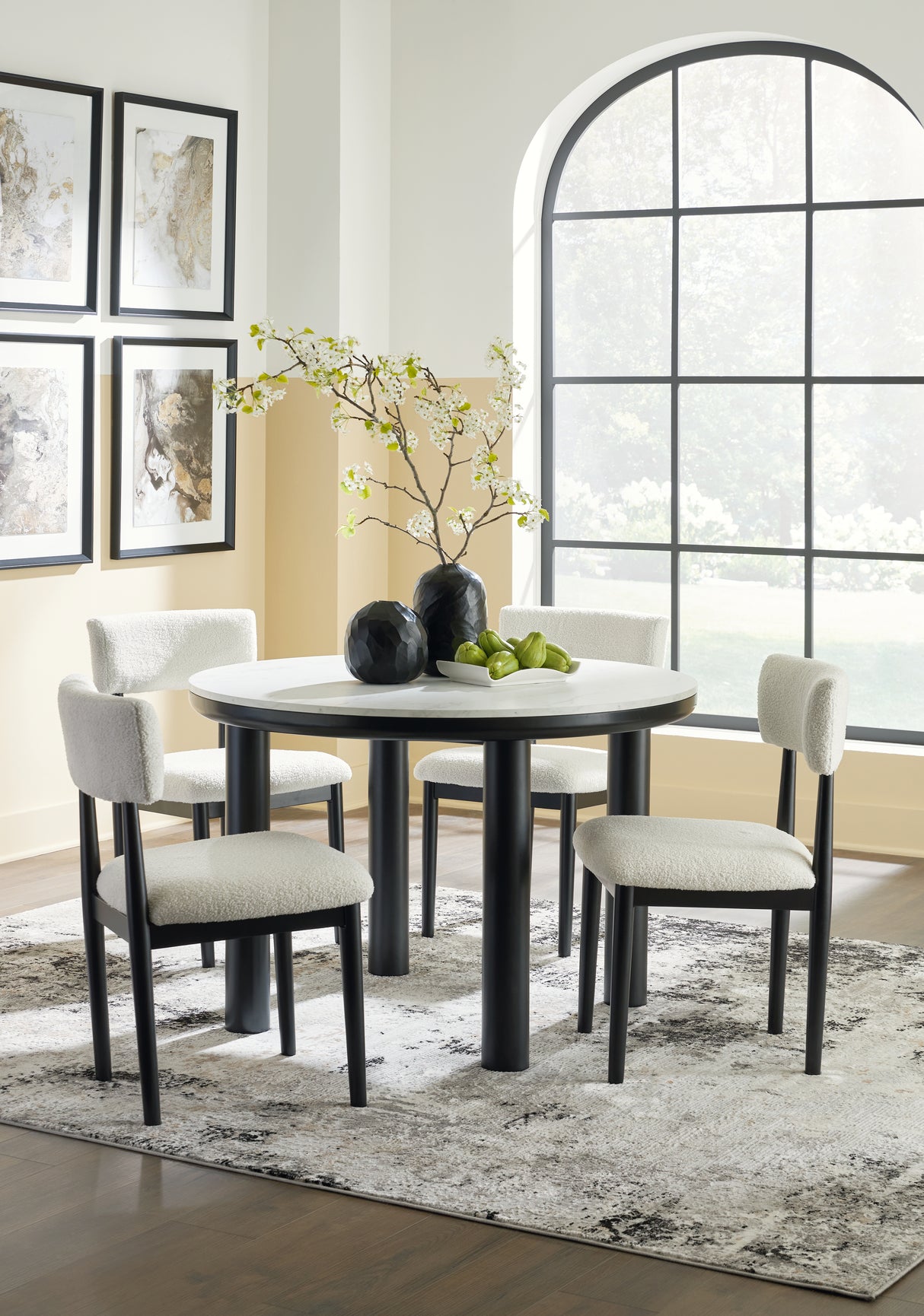 Xandrum Dining Table and 4 Chairs in Black from Ashley - Luna Furniture