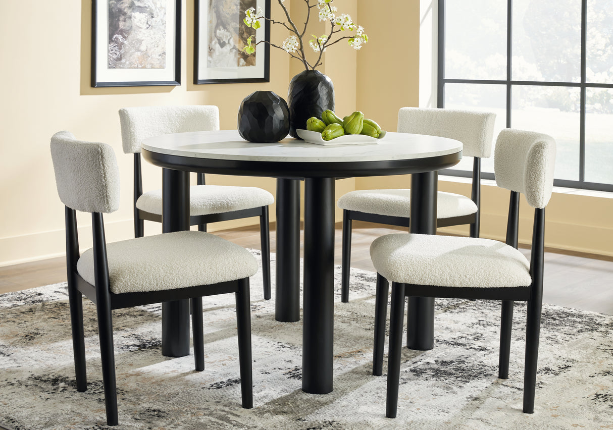 Xandrum Dining Table and 4 Chairs in Black from Ashley - Luna Furniture