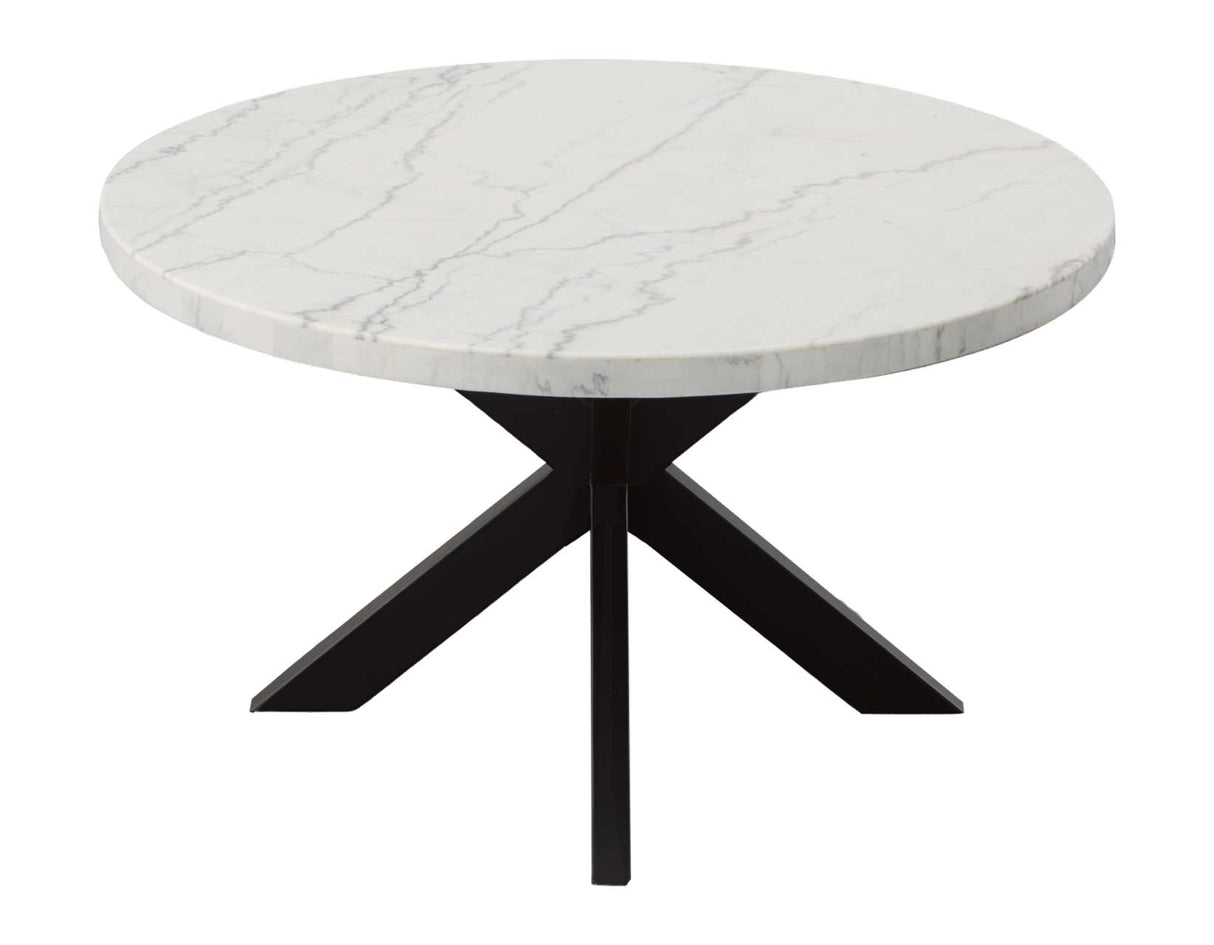 Xena 52-inch Round 5-Piece White Marble Dining Set(Table & 4 Side Chairs) - SET | XN520WT | XN520SG(4)