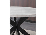 Xena 52-inch Round Dining Table, White Marble Top from Steve Silver - Luna Furniture