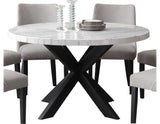 Xena 52-inch Round Dining Table, White Marble Top from Steve Silver - Luna Furniture