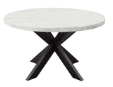 Xena 52-inch Round Dining Table, White Marble Top from Steve Silver - Luna Furniture