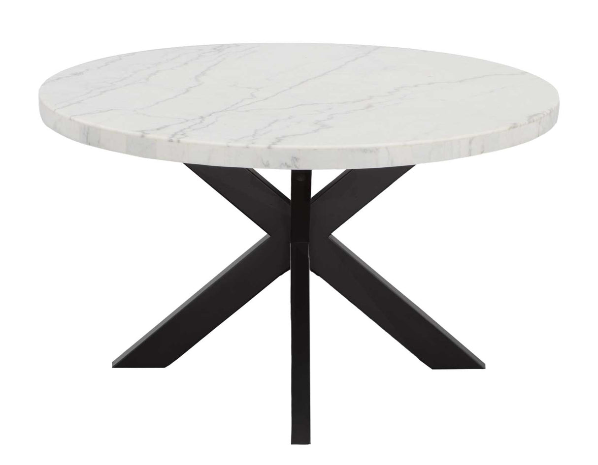 Xena 52-inch Round Dining Table, White Marble Top from Steve Silver - Luna Furniture