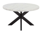 Xena 52-inch Round Dining Table, White Marble Top from Steve Silver - Luna Furniture