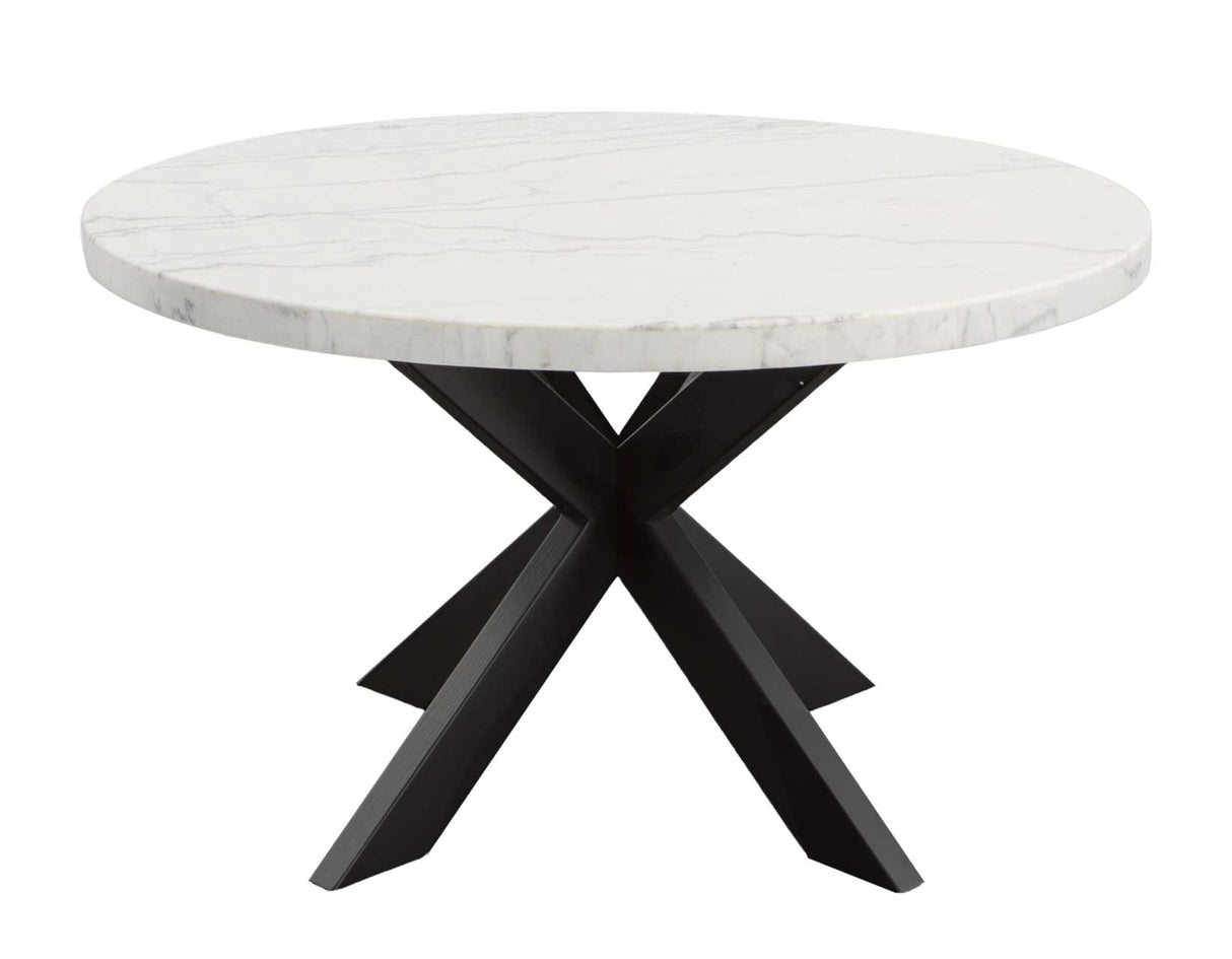 Xena 52-inch Round Dining Table, White Marble Top from Steve Silver - Luna Furniture