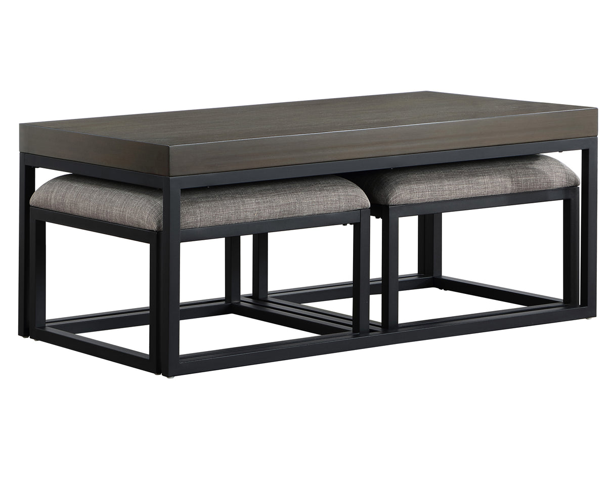 Yukon Rectangular Nesting Coffee Table with 2 Stools from Steve Silver - Luna Furniture