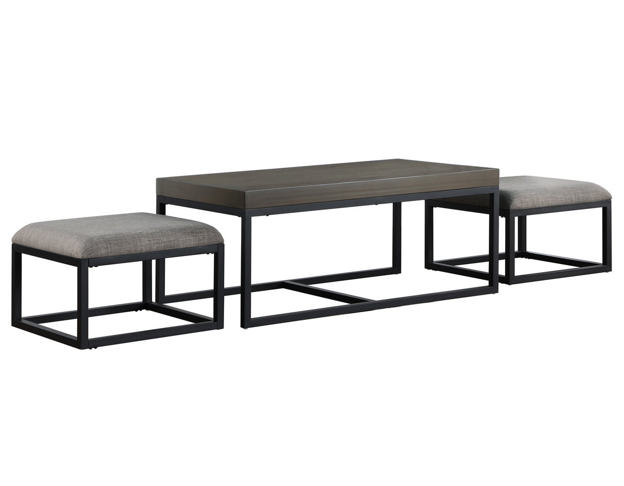 Yukon Rectangular Nesting Coffee Table with 2 Stools from Steve Silver - Luna Furniture