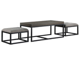 Yukon Rectangular Nesting Coffee Table with 2 Stools from Steve Silver - Luna Furniture