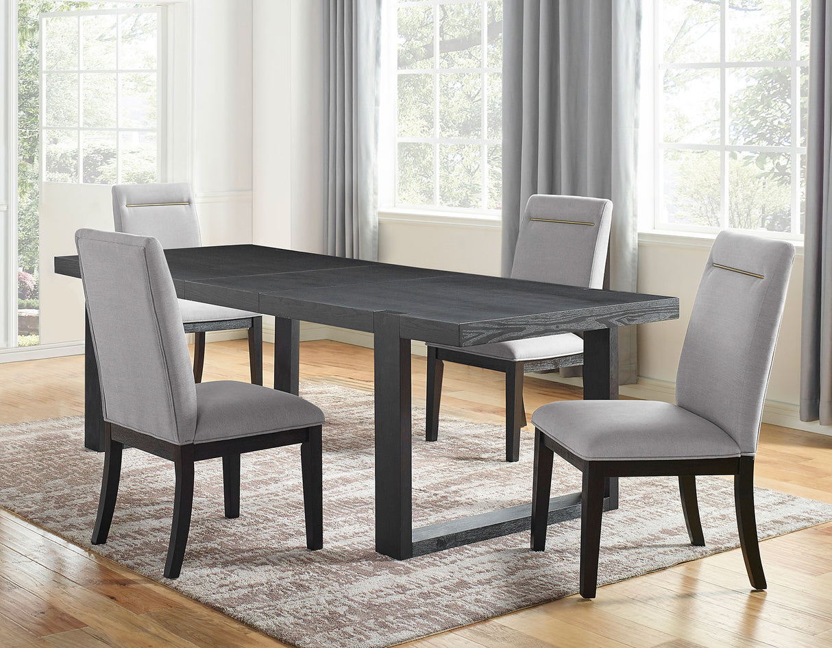 Yves 5 Piece Dining Set (Table & 4 Grey Performance Side Chairs) - SET | YS500TT | YS500TL | YS500SG(4)