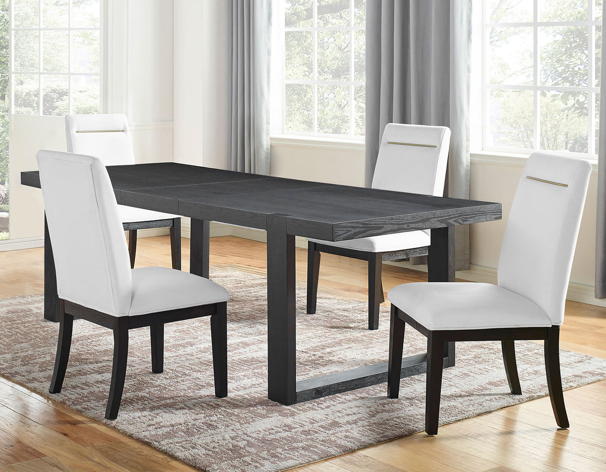 Yves 5 Piece Dining Set(Table & 4 White Performance Side Chairs) - SET | YS500TT | YS500TL | YS500SW(4)