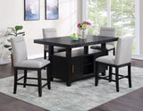 Yves 6-Piece Storage Counter Dining Set(Table, Bench & 4 Counter Chairs) from Steve Silver - Luna Furniture