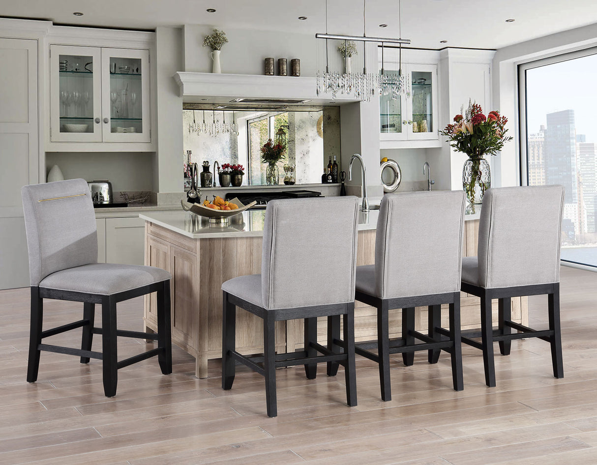 Yves 6-Piece Storage Counter Dining Set(Table, Bench & 4 Counter Chairs) from Steve Silver - Luna Furniture