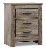 Zelen Full Panel Bed with Mirrored Dresser, Chest and Nightstand in Warm Gray - PKG003986