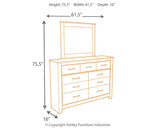 Zelen Full Panel Bed with Mirrored Dresser, Chest and Nightstand in Warm Gray - PKG003986