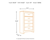 Zelen Full Panel Bed with Mirrored Dresser, Chest and Nightstand in Warm Gray - PKG003986