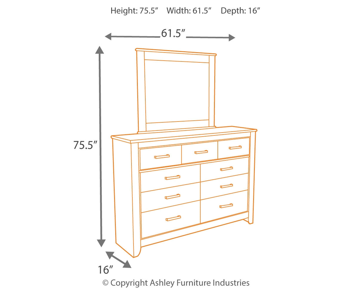 Zelen Queen Panel Bed with Mirrored Dresser and Nightstand in Warm Gray - PKG014145