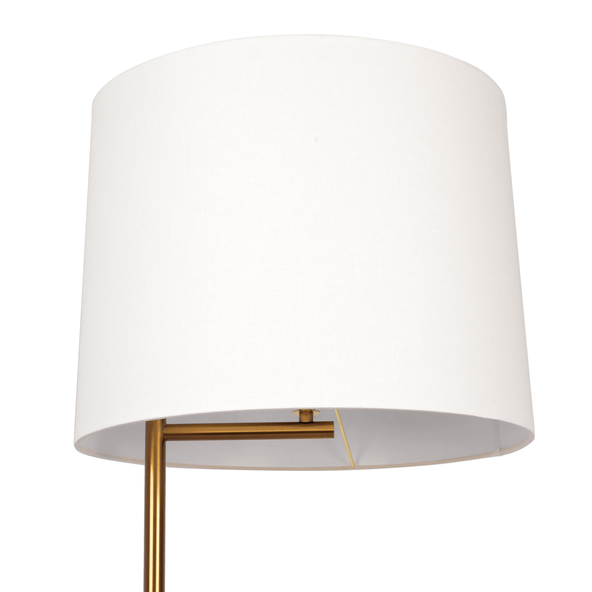 Zenith Offset Brass Base Floor Lamp with Drum-shaped Linen Shade - FLL03702201