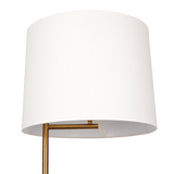 Zenith Offset Brass Base Floor Lamp with Drum-shaped Linen Shade - FLL03702201