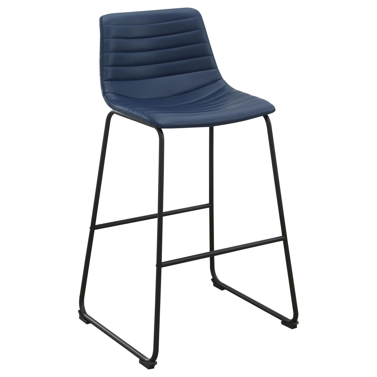 Zuni Faux Leather Upholstered Bar Stool Blue (Set of 2) from Coaster - Luna Furniture