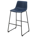 Zuni Faux Leather Upholstered Bar Stool Blue (Set of 2) from Coaster - Luna Furniture