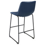 Zuni Faux Leather Upholstered Bar Stool Blue (Set of 2) from Coaster - Luna Furniture