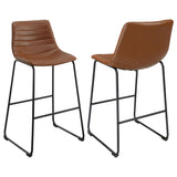 Zuni Faux Leather Upholstered Bar Stool Saddle (Set of 2) from Coaster - Luna Furniture