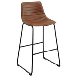 Zuni Faux Leather Upholstered Bar Stool Saddle (Set of 2) from Coaster - Luna Furniture