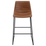 Zuni Faux Leather Upholstered Bar Stool Saddle (Set of 2) from Coaster - Luna Furniture