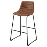 Zuni Faux Leather Upholstered Bar Stool Saddle (Set of 2) from Coaster - Luna Furniture