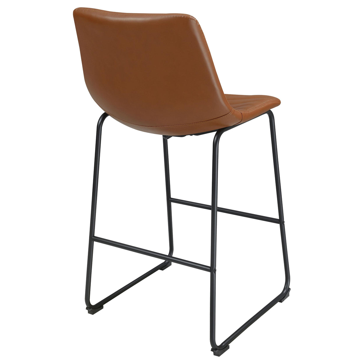 Zuni Faux Leather Upholstered Bar Stool Saddle (Set of 2) from Coaster - Luna Furniture