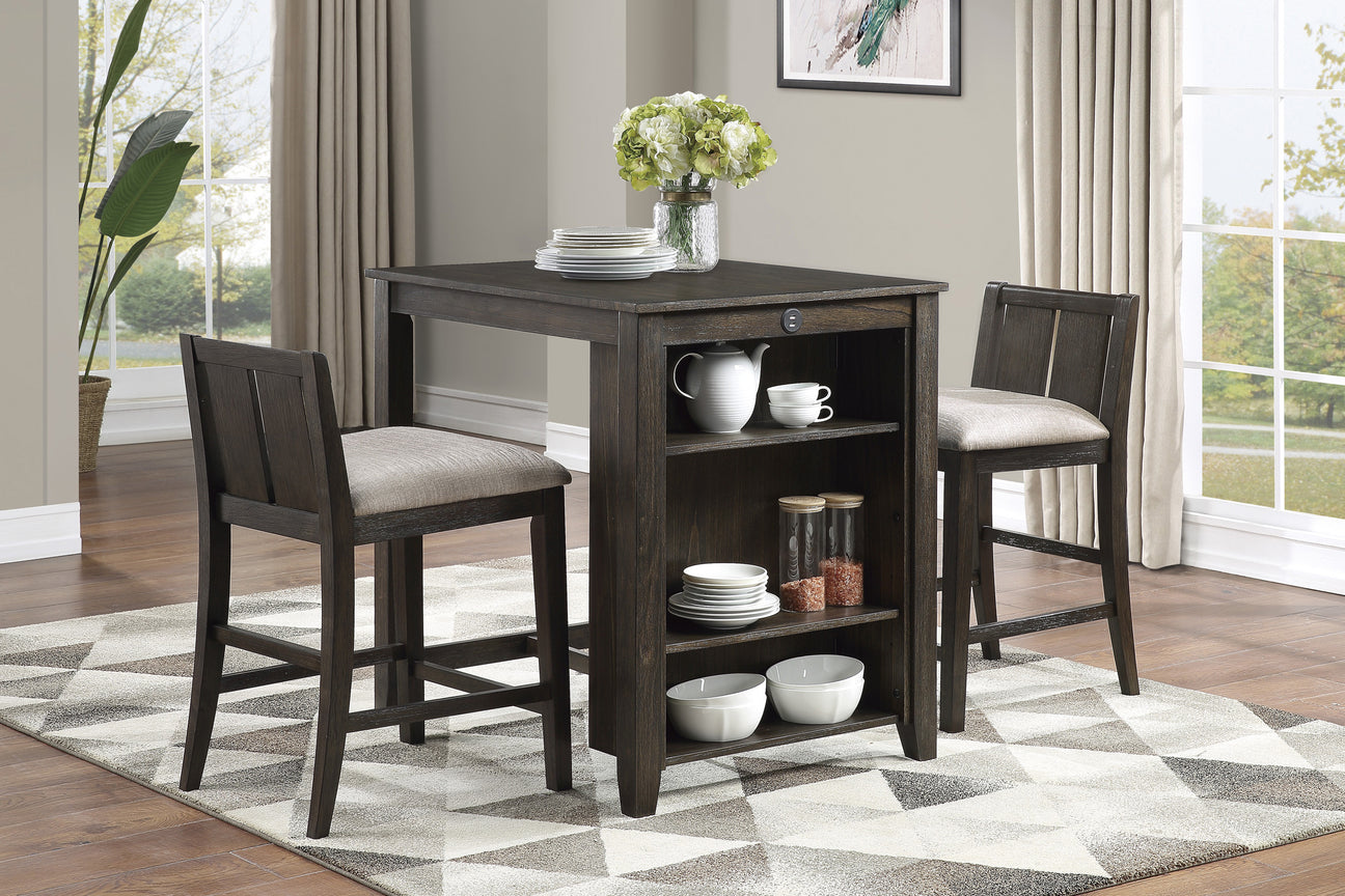 Daye Burnished Brown Cherry 3-Piece Counter Height Set from Homelegance - Luna Furniture