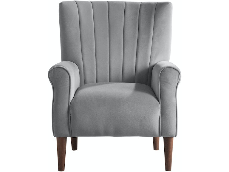 Urielle Dark Gray Velvet Accent Chair -  Homelegance - Luna Furniture