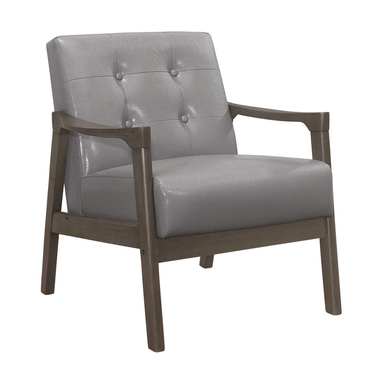 Alby Gray Faux Leather Accent Chair from Homelegance - Luna Furniture