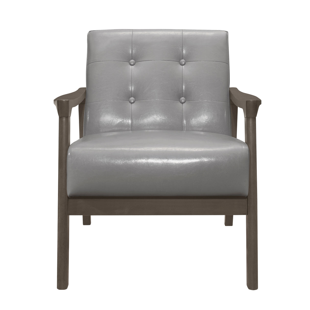 Alby Gray Faux Leather Accent Chair from Homelegance - Luna Furniture