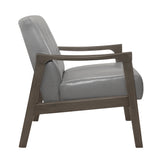 Alby Gray Faux Leather Accent Chair from Homelegance - Luna Furniture