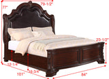 Sheffield Dark Cherry King Panel Bed - Luna Furniture