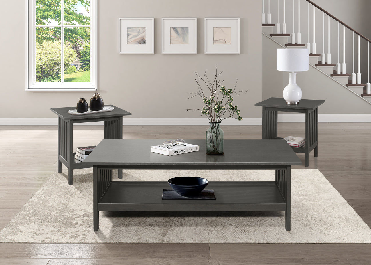 Lewiston Antique Gray 3-Piece Pack Occasional Set from Homelegance - Luna Furniture