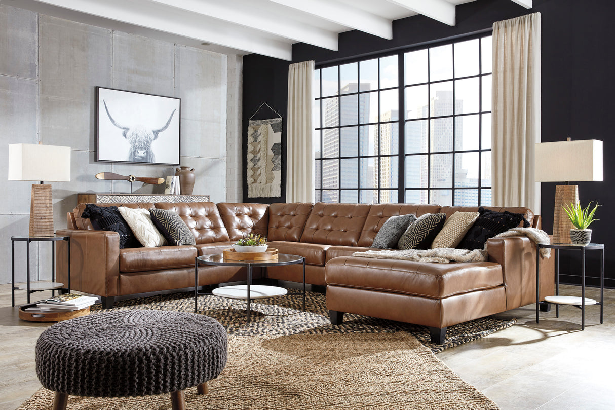 Baskove Auburn 4-Piece RAF Chaise Sectional from Ashley - Luna Furniture