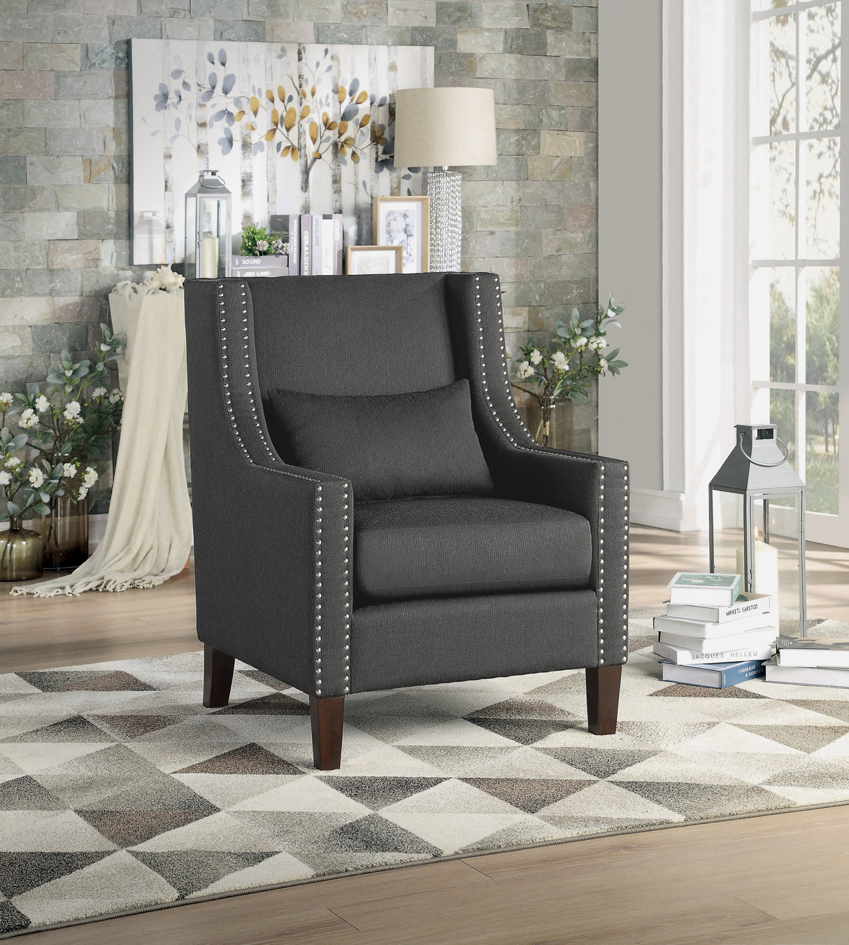 Keller Dark Gray Accent Chair from Homelegance - Luna Furniture