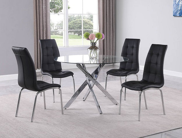 Jetta Black Dining Chair, Set of 4 -  Crown Mark - Luna Furniture