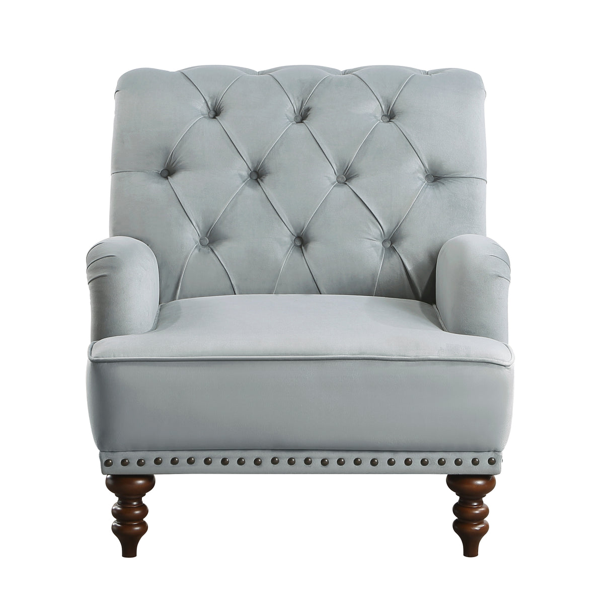 Holland Park Gray Velvet Accent Chair from Homelegance - Luna Furniture