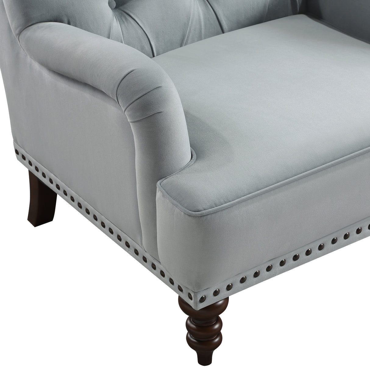 Holland Park Gray Velvet Accent Chair from Homelegance - Luna Furniture