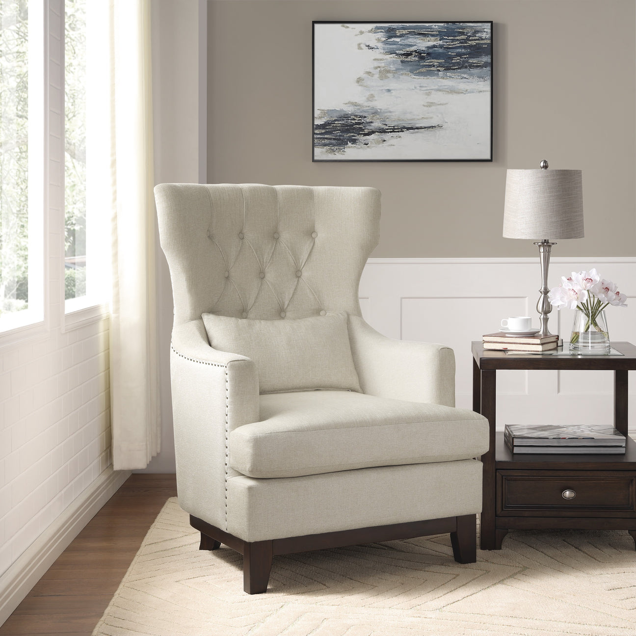 Adriano Beige Accent Chair from Homelegance - Luna Furniture