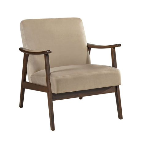 Landers Light Brown Velvet Accent Chair from Homelegance - Luna Furniture