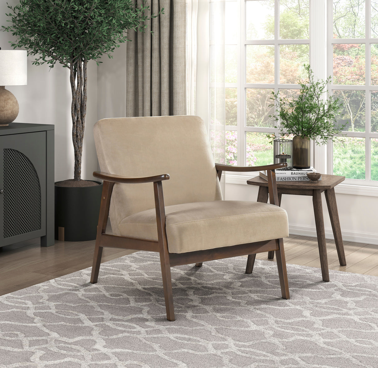 Landers Light Brown Velvet Accent Chair from Homelegance - Luna Furniture