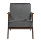 Landers Dark Gray Velvet Accent Chair from Homelegance - Luna Furniture