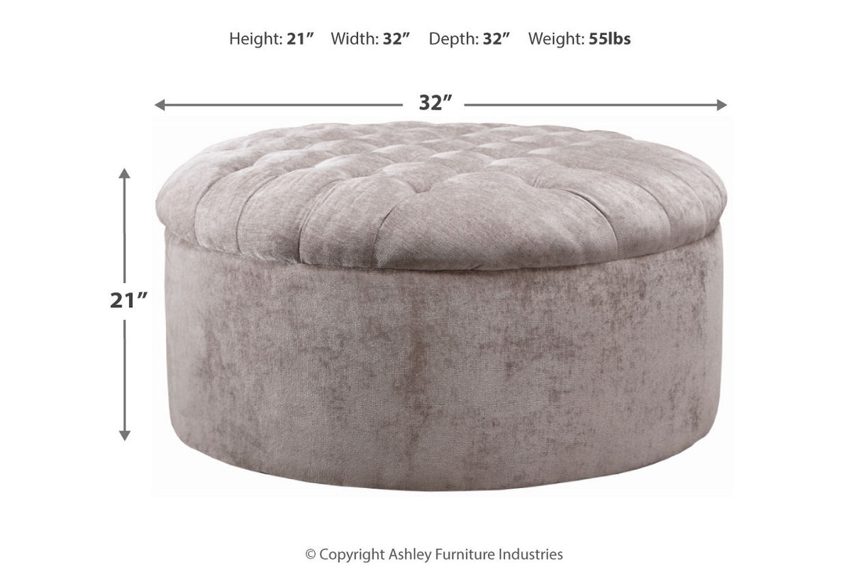 Carnaby Dove Oversized Accent Ottoman from Ashley - Luna Furniture